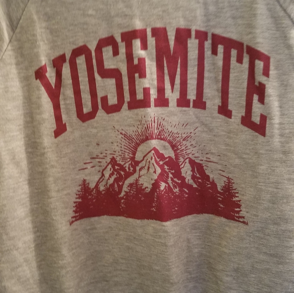 YOSEMITE crop sweatshirt sz Large slub
